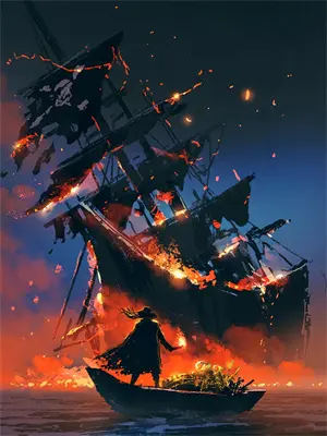 静谧的夜晚背影图